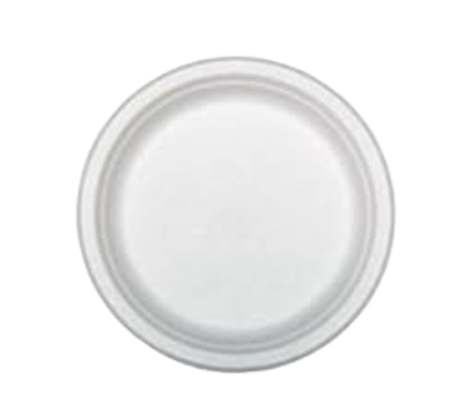 6-Inch Round White Bagasse Plate – Eco-Friendly & Sturdy Disposable Plate